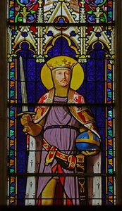 Vitrail représentant Saint Ferdinand (portrait du prince Ferdinand d