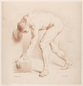 Homme nu courbé