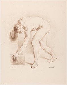 Homme nu courbé