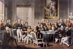 Congrès de Vienne 1814 (gravure en couleur) - Jean Baptiste (after) Isabey