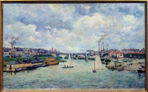 Le port de Charenton. Vue de la ville de Charenton-le-Pont - Jean Baptiste Armand Guillaumin