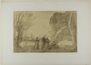 Une famille à Terracina - Jean Baptiste Camille Corot
