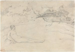 Nu allongé dans un paysage, 1825-1828