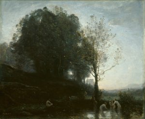 Nymphes se baignant et enfant, 1855-1860 - Jean Baptiste Camille Corot