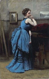 Français :  La dame en bleu Lady in Blue