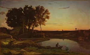 Paysage avec lac et batelier, 1839