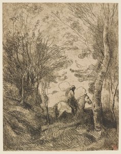 Le grand cavalier sous bois - Jean Baptiste Camille Corot
