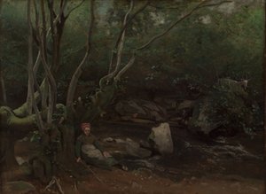 Lormes : Fille de chèvre assise près d