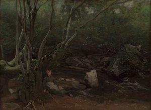 Lormes : Fille de chèvre assise près d