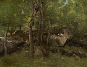 Rochers dans la forêt de Fontainebleau, 1860-1865 - Jean Baptiste Camille Corot