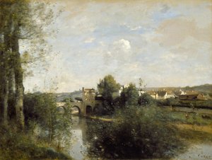 Seine et vieux pont à Limay - Jean Baptiste Camille Corot