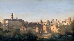 Le Forum vu des jardins Farnèse, Rome, 1826