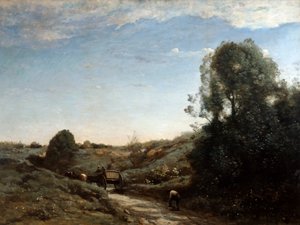 La charrette à cheval, souvenir de Marcoussis près de Montlhéry - Jean Baptiste Camille Corot