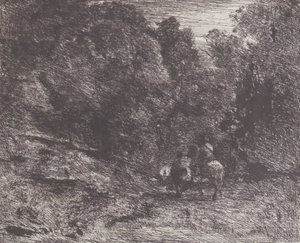 Deux voyageurs dans une forêt