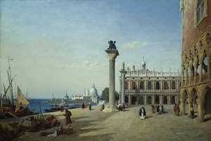 Vue de Venise : La Piazzetta vue de la Riva degli Schiavoni