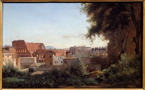 Vue du Colisée à Rome depuis les jardins Farnèse