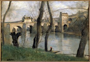 Vue du pont de Mantes - Jean Baptiste Camille Corot