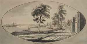 La Tamise depuis Chelsea - Jean Baptiste Claude Chatelain