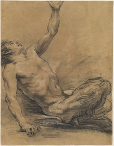 Satyre assis penché en arrière
