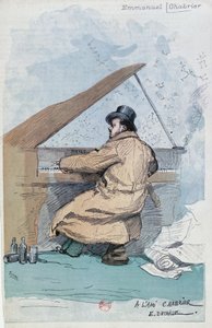 Gravure en couleur du compositeur français Emmanuel Chabrier