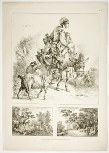 Planche Deux de 38 de Oeuvres de J. B. Huet - Jean Baptiste Huet