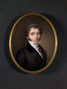 Homme en manteau sombre (émail sur cuivre) - Jean Baptiste Joseph Duchesne