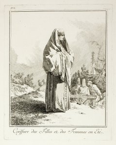 Coiffure pour filles et femmes en été, planche trois de Divers Habillements des Peuples du Nord - Jean Baptiste Le Prince