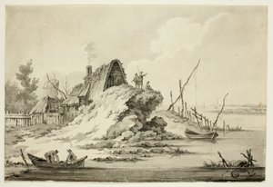 Scène rustique en bord de mer