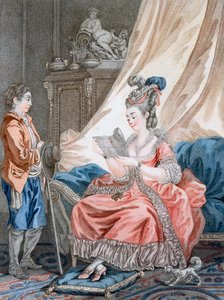 La bonne nouvelle, gravée par L. Marin, publiée par Vivares, Londres, vers 1770-80
