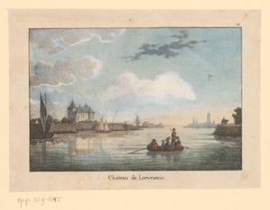 Vue du château de Loevestein depuis la Waal - Jean Baptiste Madou (possibly)