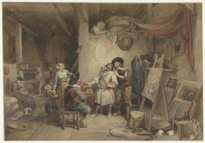 Adriaen Brouwer avec son élève J. van Craesbeek - Jean Baptiste Madou