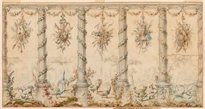 Dessin, projet de tapisserie consacrée à la vie agricole, 1780-95 - Jean Baptiste Marie Huet