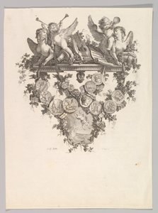 Vignette avec sphinx et putti, 1779