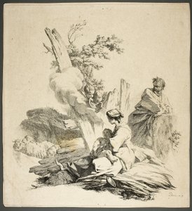Sainte Famille avec les anges - Jean Baptiste Marie Pierre