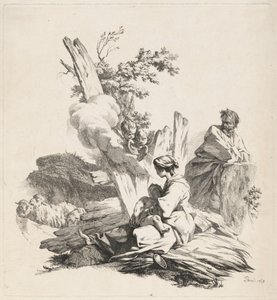 Repos pendant la fuite en Égypte - Jean Baptiste Marie Pierre