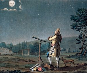 Bernard le Bovier de Fontenelle contemplant la pluralité des mondes, 1791