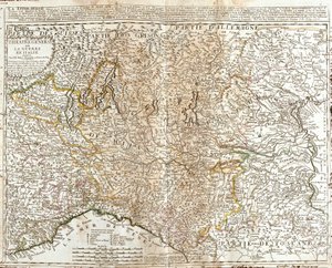 Carte de la Lombardie (Italie) (Gravure)