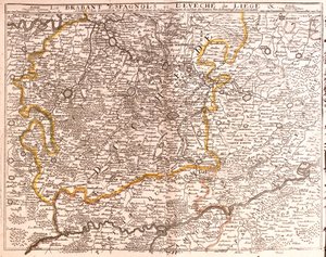 Carte du Brabant espagnol (Brabant flamand et wallon) et du diocèse de Liège (Belgique)
