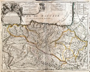 Carte de la province de Biscaye (Espagne) et du royaume de Navarre (France) - Jean Baptiste Nolin