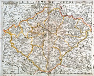 Carte du Royaume de Bohême (République tchèque) (Gravure)