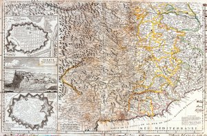 Carte des territoires sud du duc de Savoie, en Italie