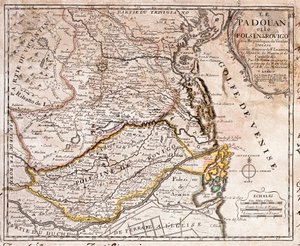 Carte de la région de Padoue et Polesine (Italie) (Gravure)