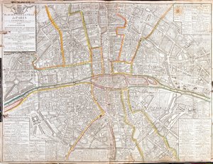 Carte routière de Paris et de ses environs - Jean Baptiste Nolin
