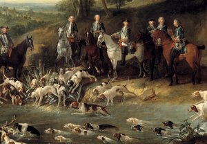 Le roi Louis XV chassant le cerf dans la forêt de Saint Germain en 1730 (détail)