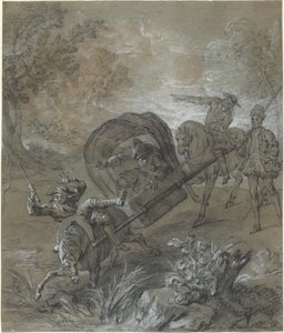 La Rancune en brancard, abattu dans le bourbier - Jean Baptiste Oudry