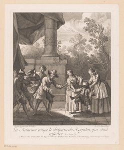 La Rancune coupe le chapeau de Ragotin (Scènes du Roman Comique de Scarron)