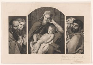 Triptyque : Marie avec le Christ sur ses genoux, et deux groupes de deux apôtres - Jean Baptiste Pierre Michiels (signed by artist)
