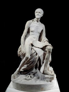 François-Marie Arouet dit Voltaire nu (1694-1778). Sculpture en marbre par Jean-Baptiste Pigalle (1714-1785) 1776
