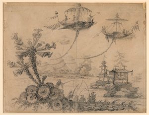 Dessin, fantaisie chinoise, 1770-90 - Jean Baptiste Pillement