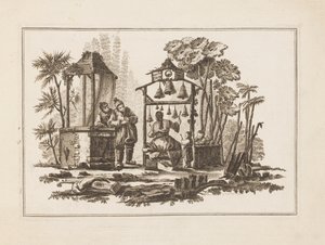 Figure Jouant des Cloches, de "Nouveau Cahier de Six Feuilles De Différents Sujets Chinois Historiés" - Jean Baptiste Pillement
